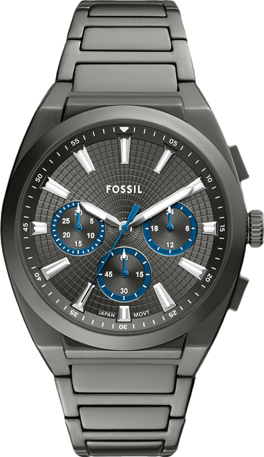 Men's Everett Chronograph Smoke Stainless Steel Watch, 44mm