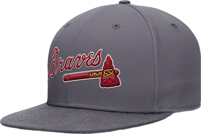 Men's Gray Atlanta Braves Performance True Fitted Hat