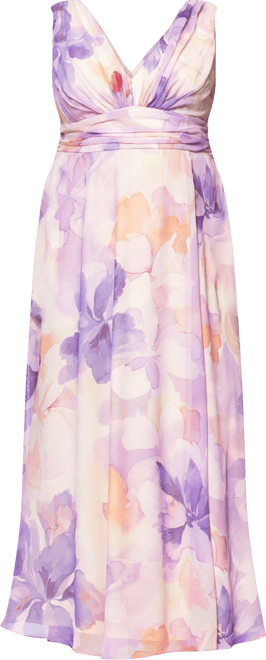 Plus Size Sleeveless V-Neck Floral Dress