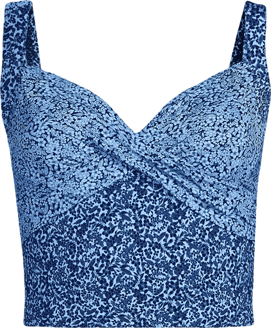 Women's V-Neck Wrap Midkini Top | Lands' End