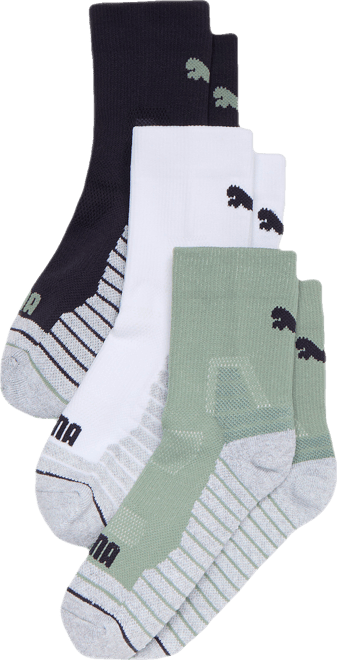 PUMA Big Kids' Half-Terry Low Crew Socks (3 Pairs)