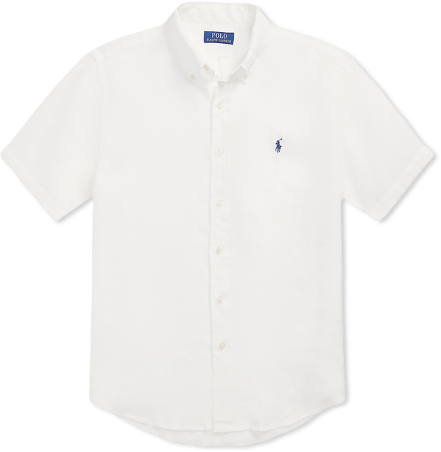 Men's Short-Sleeve Linen Button-Up