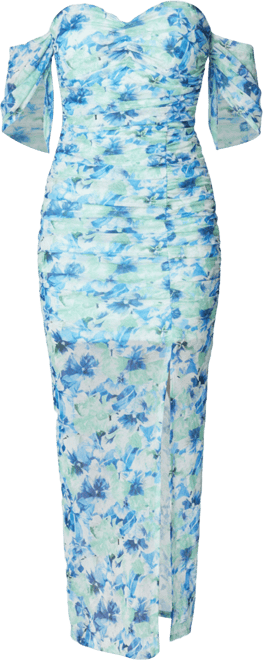 Women's Printed Off Shoulder Mesh Dress