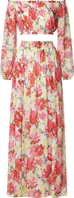 Women's High Slit Two Piece Mesh Dress