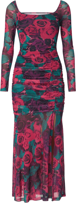 Women's Mesh Open Back Midi Dress