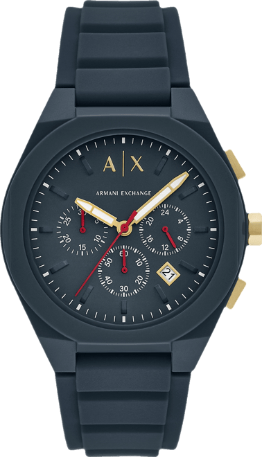 ARMANI EXCHANGE 腕時計 A|X Armani Exchange Men's Quartz Chronograph Blue Silicone