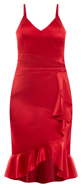 Juniors' Strappy Surplice-Neck Ruffled Dress