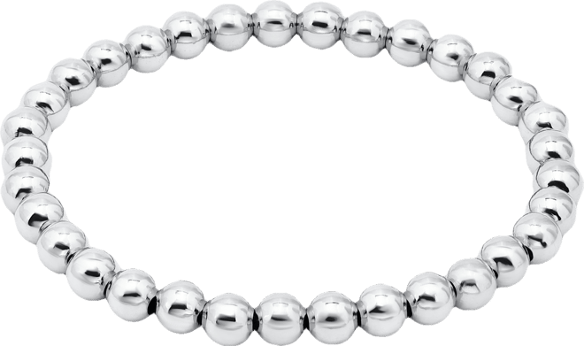 Polished Beaded Stretch Bracelet (6mm) in 18k Gold over Sterling Silver, Exclusively at Macy's