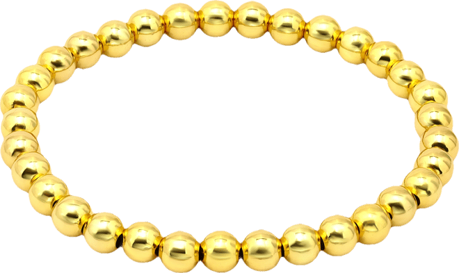 Polished Beaded Stretch Bracelet (6mm) in 18k Gold over Sterling Silver, Exclusively at Macy's