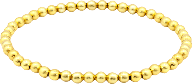 Polished Beaded Stretch Bracelet (4mm) in 18k Gold over Sterling Silver, Exclusively at Macy's