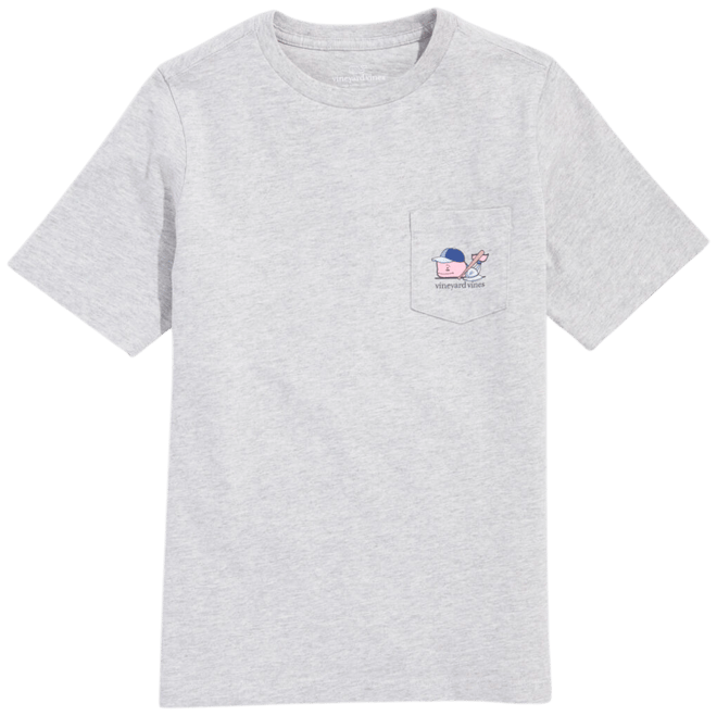 Boys' Baseball Player Whale Short-Sleeve Pocket Tee