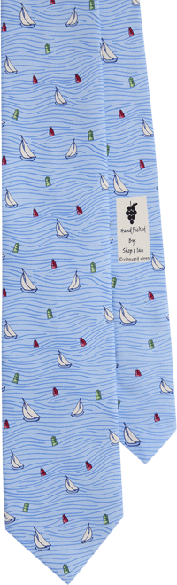 Sailboat Waves Silk Tie