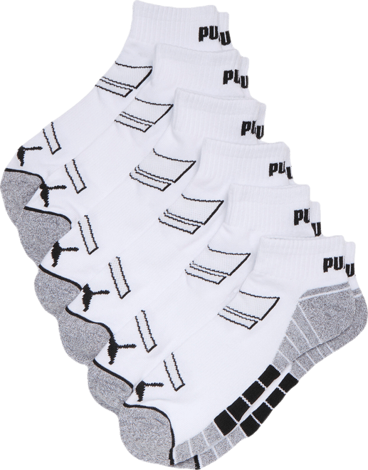 PUMA Men's Half-Terry Quarter-Length Crew Socks (6 Pairs)