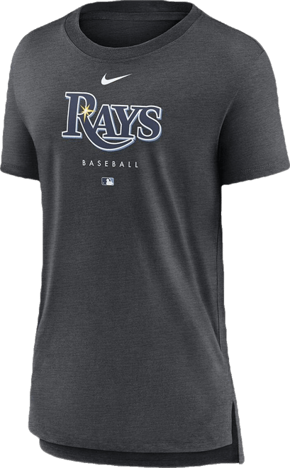 Women's  Heather Charcoal Tampa Bay Rays Authentic Collection Early Work Tri-Blend T-shirt