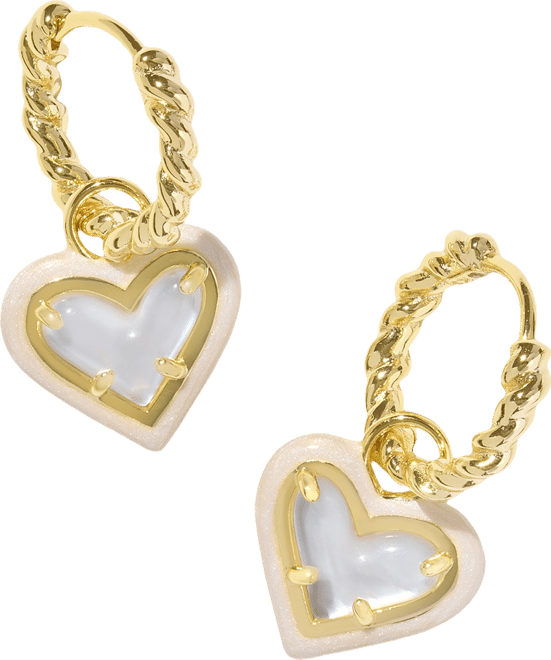 Kendra Scott 14k Gold-Plated Heart Charm Twisted Huggie Hoop