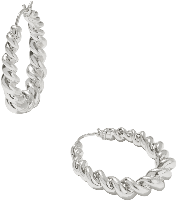 Twisted Ribbon Oval Hoop Earrings