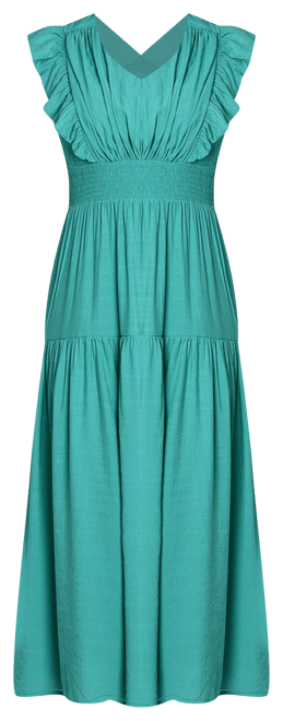 Women's Flutter Sleeve Midi Dress