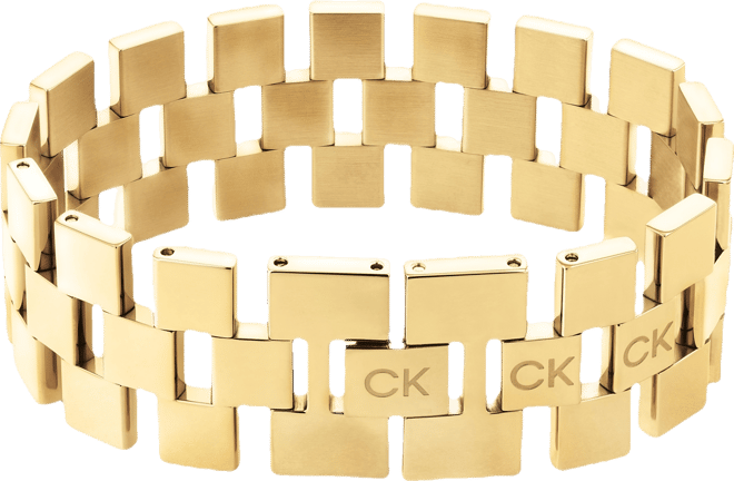 Gold-Tone Stainless Steel Geometric Flex Bracelet