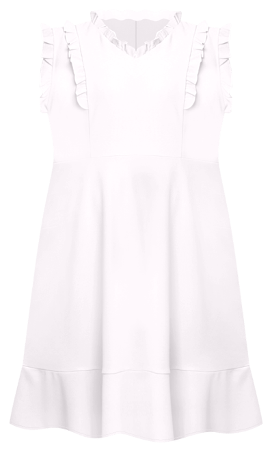 Plus Size Flutter Sleeve Scuba Dress