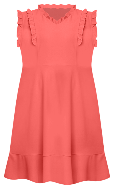 Plus Size Flutter Sleeve Scuba Dress