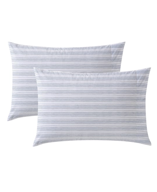 Beaux Stripe Cotton Percale Pillowcase Pair, Standard