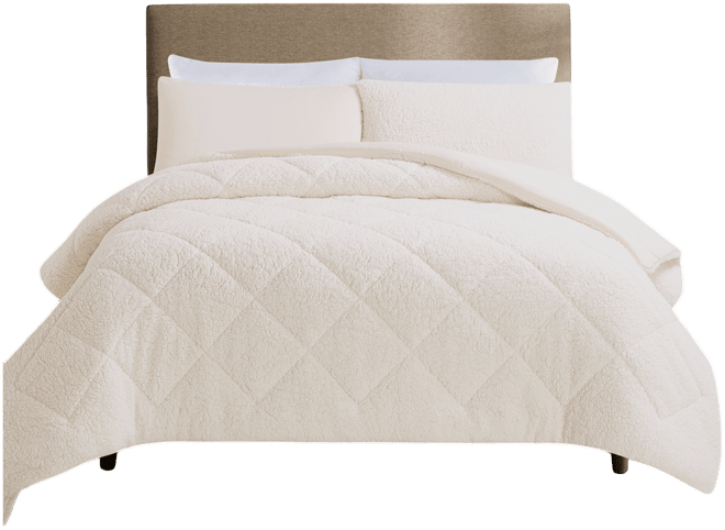 Closeout! Videri Home Cozy Sherpa 3 Piece Comforter Set, King