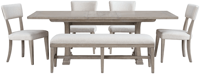 Sadie 6-Pc. Rectangular Dining Set (Table, 4 Upholstered Side Chairs & Bench), Created for Macy's