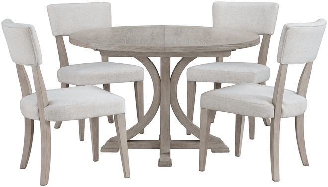 Sadie 5-Pc. Round Dining Set (Table & 4 Upholstered Side Chairs), Created for Macy's
