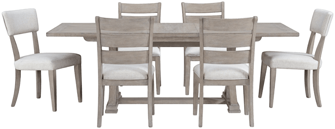 Sadie 7-Pc. Rectangular Dining Set (Table & 4 Ladder Back Chairs & 2 Upholstered Side Chairs), Created for Macy's