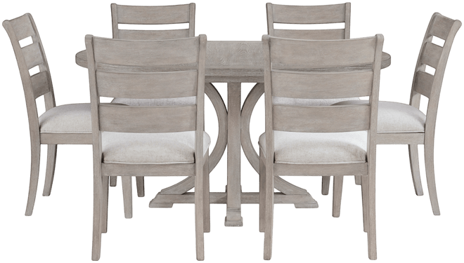 Sadie 7-Pc. Round Dining Set (Table & 6 Ladder Back Chairs), Created for Macy's