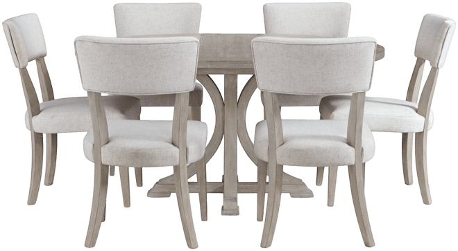 Sadie 7-Pc. Round Dining Set (Table & 6 Upholstered Side Chairs), Created for Macy's