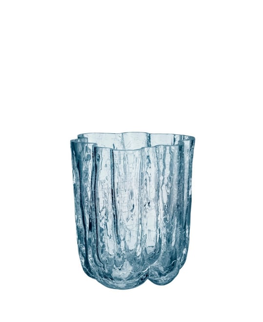 4.8" Circular Crystal Glass Crackle Vase