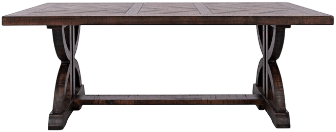 Fairview Transitional Herringbone Distressed Acacia Coffee Table
