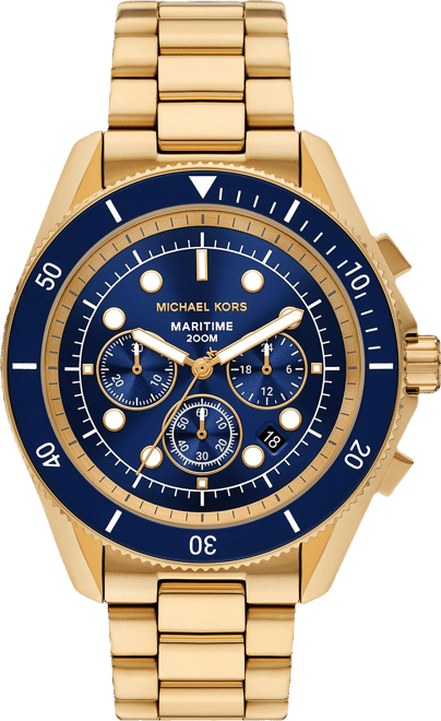 Men's Maritime Chronograph Gold-Tone Stainless Steel Watch, 45mm