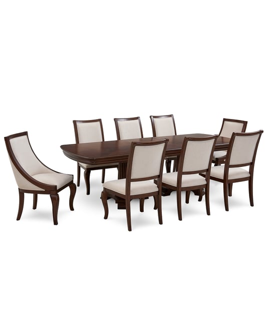 Nelman 9-Pc. Rectangular Dining Set (Table, 6 Side Chairs & 2 Host Chairs), Created for Macy's