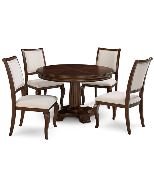 Nelman 5-Pc. Round Dining Set (Table & 4 Side Chairs), Created for Macy's