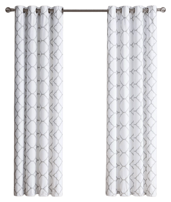 Kate Aurora 2 Piece Thermal Lattice Foamback Room Darkening Grommet Top Curtains