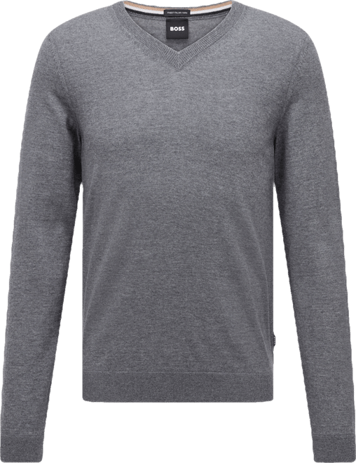 Boss by  Men's Slim-Fit Merino Wool V-Neck Sweater