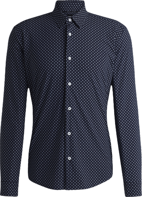 Boss by  Men's Slim-Fit Geometric Print Shirt