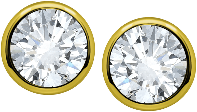 Cubic Zirconia Solitaire Stud Earrings (3/4 ct. t.w.) in Sterling Silver or 18k Gold Over Sterling Silver, Exclusively at Macy's