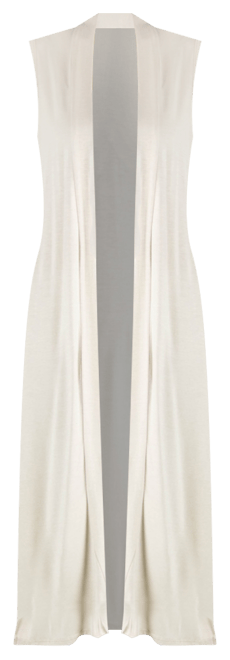 Sleeveless Long with Side Slit Cardigan Vest
