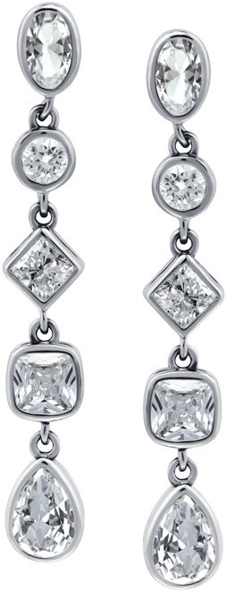 Cubic Zirconia Linear Drop Earrings (3-1/2 ct. t.w.) in 18k Yellow Gold Over Sterling Silver, Exclusively at Macy's