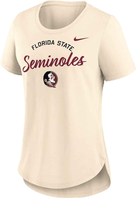 Women's Tan Florida State Seminoles Script Logo Tri-Blend T-Shirt