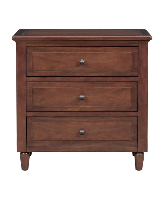 3-Drawer Nightstand Storage Wood Cabinet