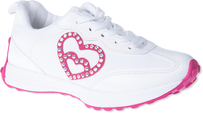 Little and Big Girls Embellished Heart Patch Jogger Sneaker