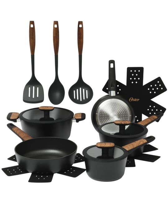 Platinum Oxburg 14 Piece Forged Aluminum Pfa Free Non-toxic Premium Ceramic Non Stick Interior Cookware & Kitchen Tools Set