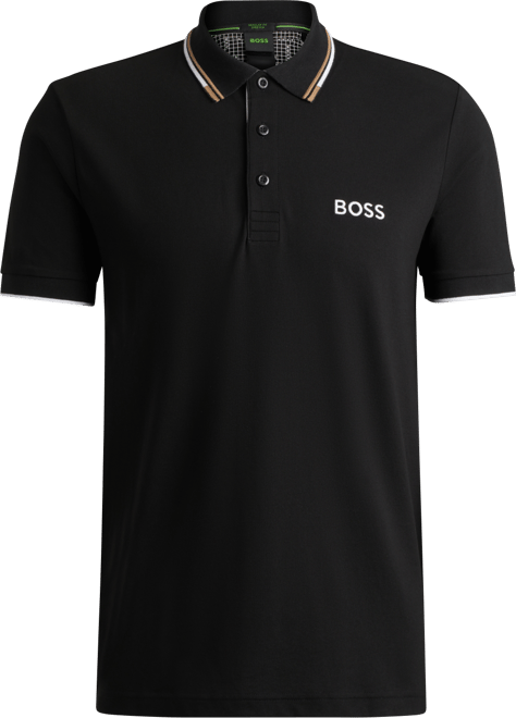 Boss by  Men's Contrast Logo Cotton-Blend Polo Shirt