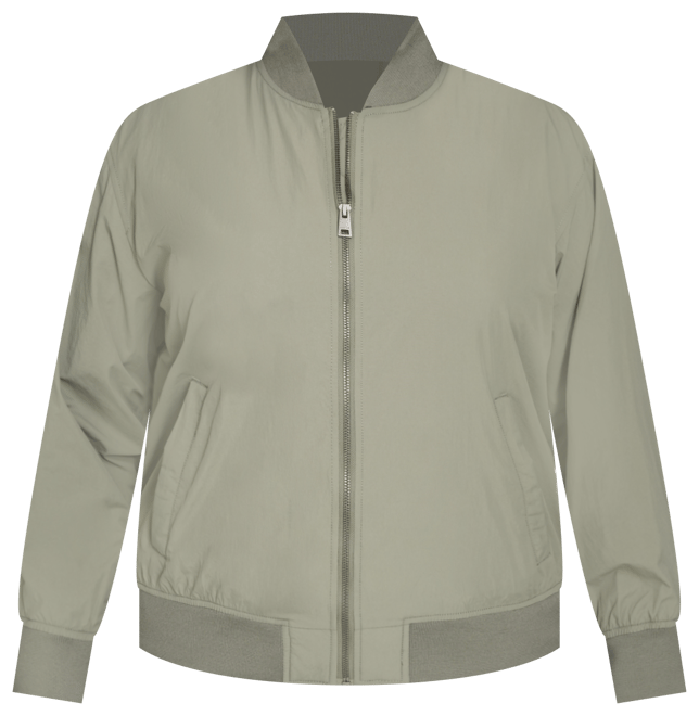 Trendy Plus Size Lightweight Zip-Front Bomber Jacket