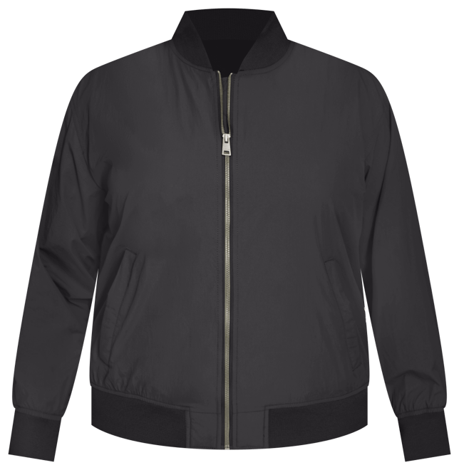 Trendy Plus Size Lightweight Zip-Front Bomber Jacket