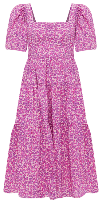 Pink Multi Floral Estella Midi Dress
